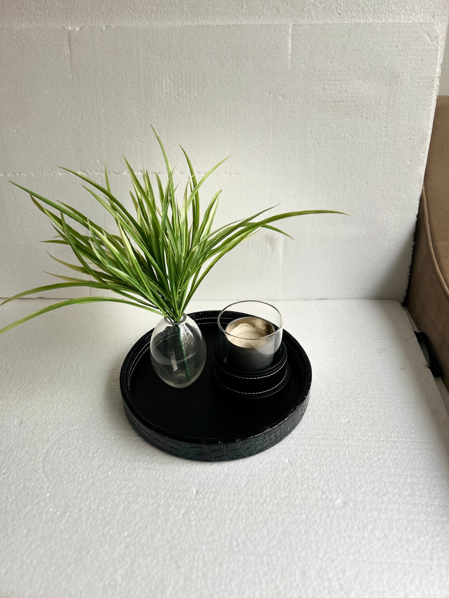 Round Black Tray 12”