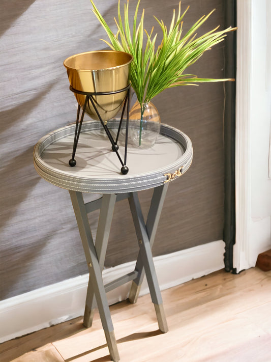 ORSON Round Table with a foldable base (Grey)