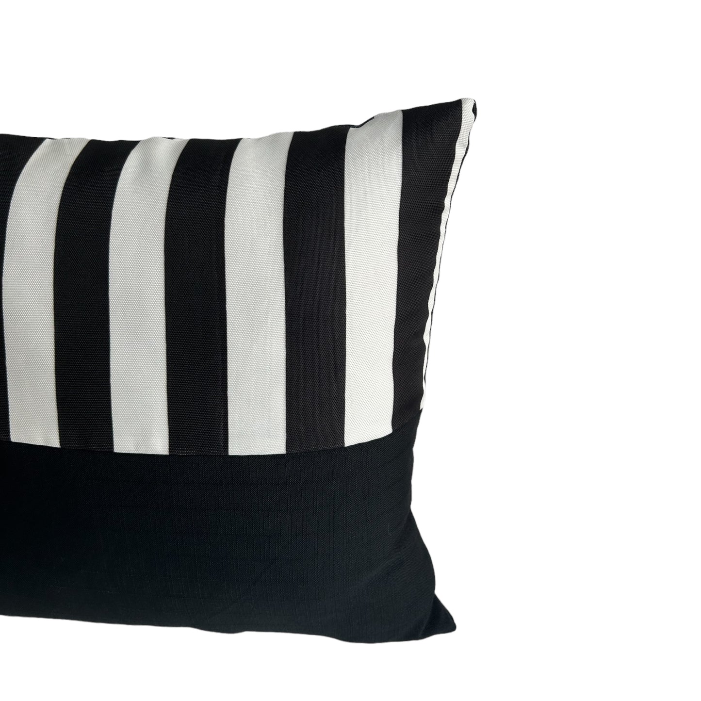 ASPEN Black Stripe & Plain Cushion Cover 18"