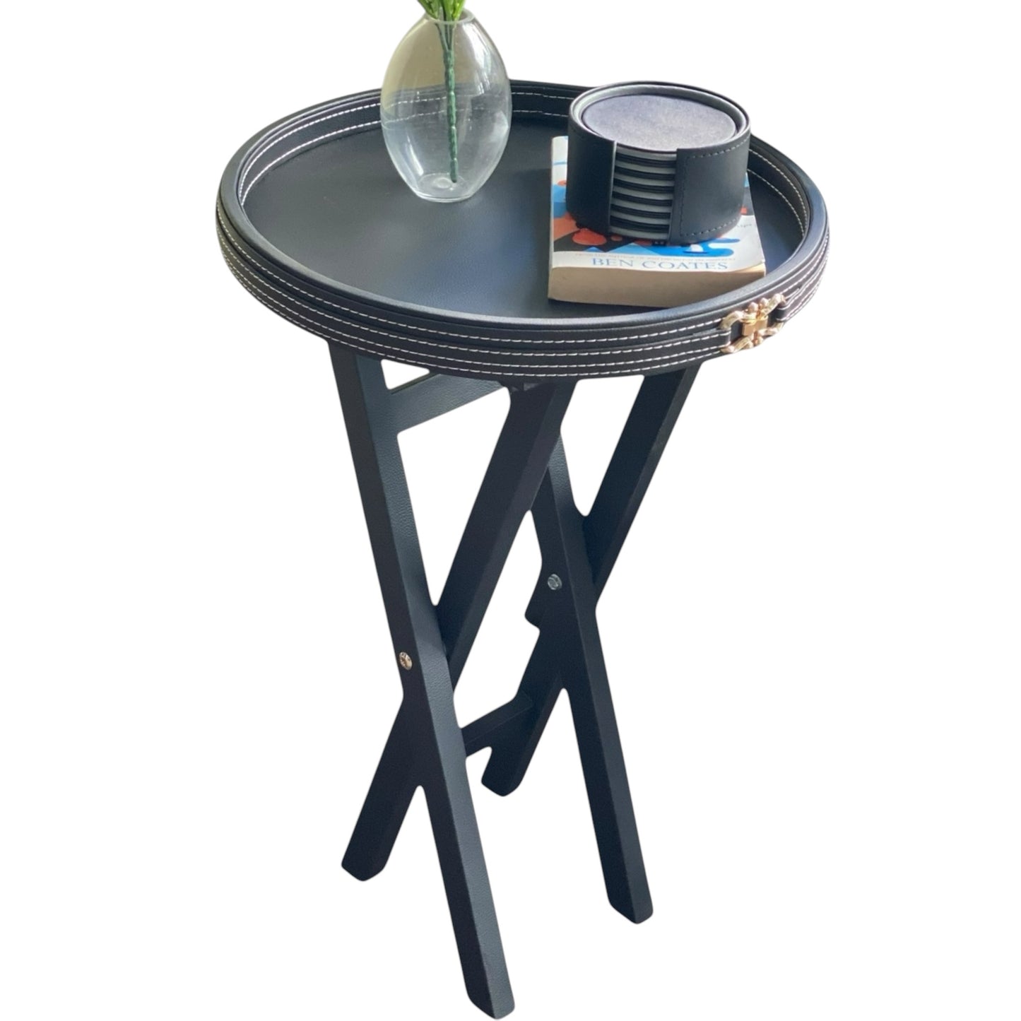 ORSON Round Table with a foldable base 18”(Black)