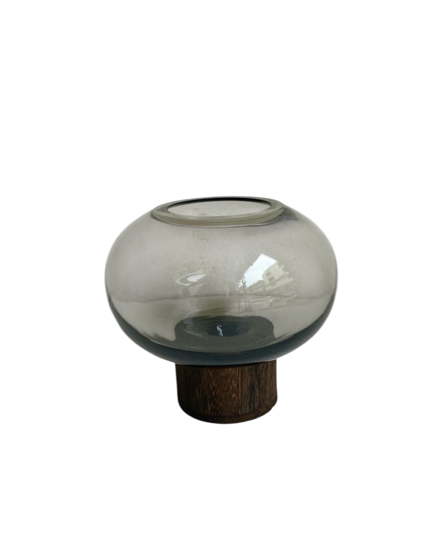 K-Berg Glass & Wood Vase 6”