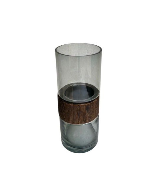 CLARENT Glass & Wood Vase ( Small)