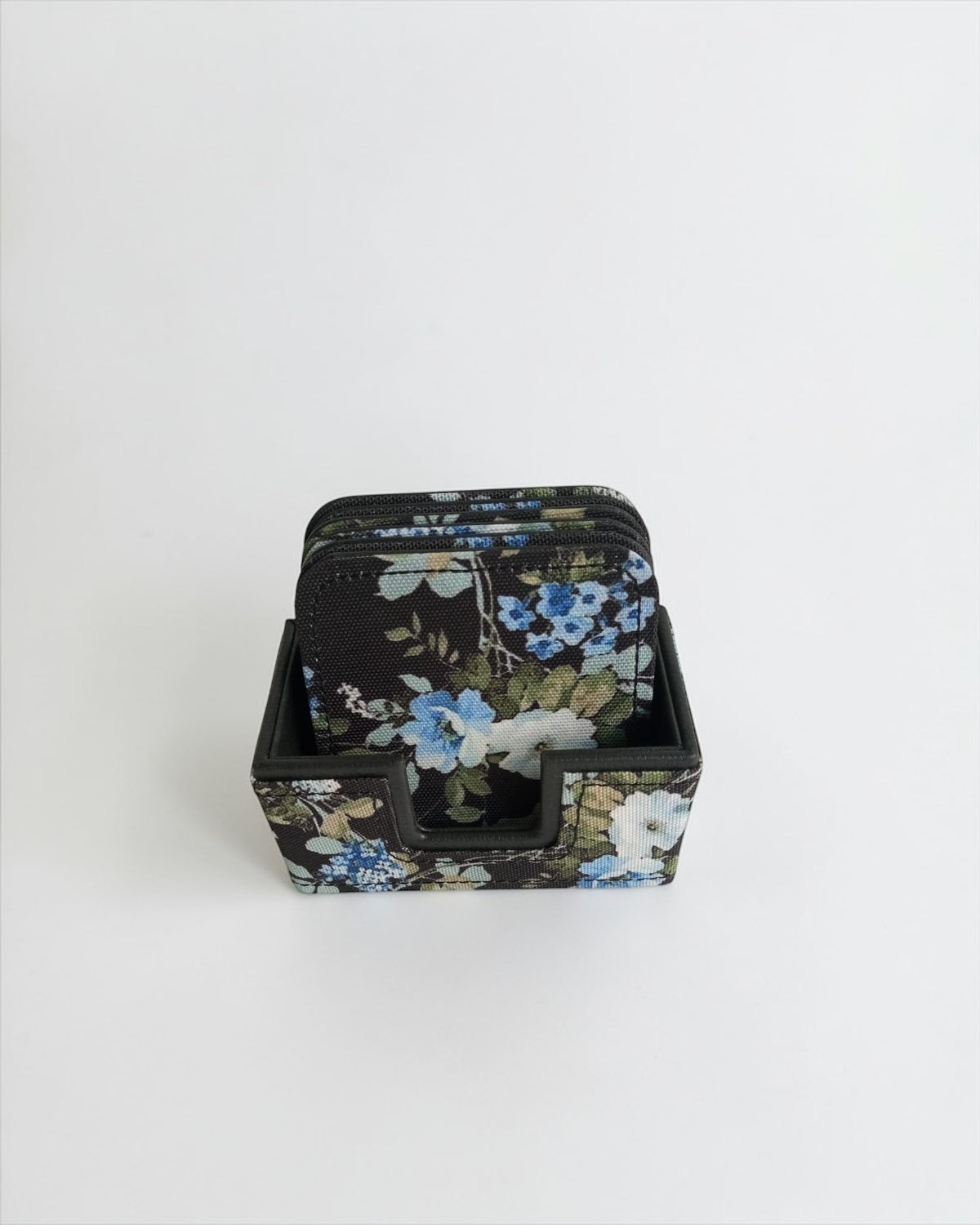 VELORA Coasters Set of 6 Coasters Black (Square)