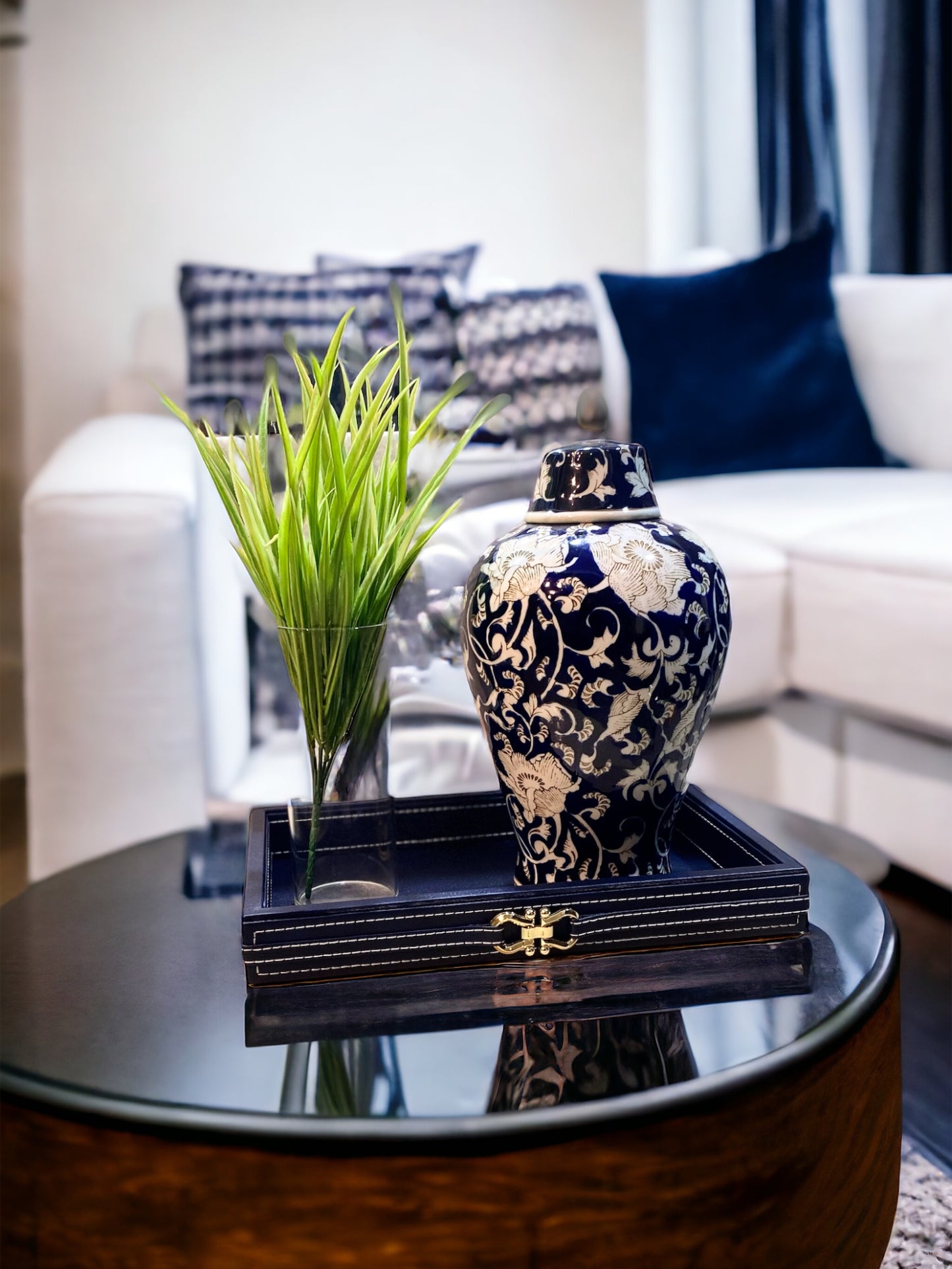 AYDER Rectangle Decorative Tray (Blue)