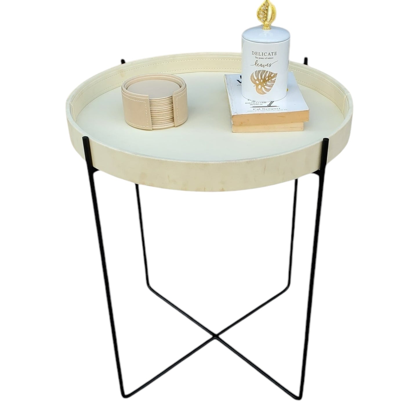 K-Berg Metal Base with Removable Tray Table (Beige)