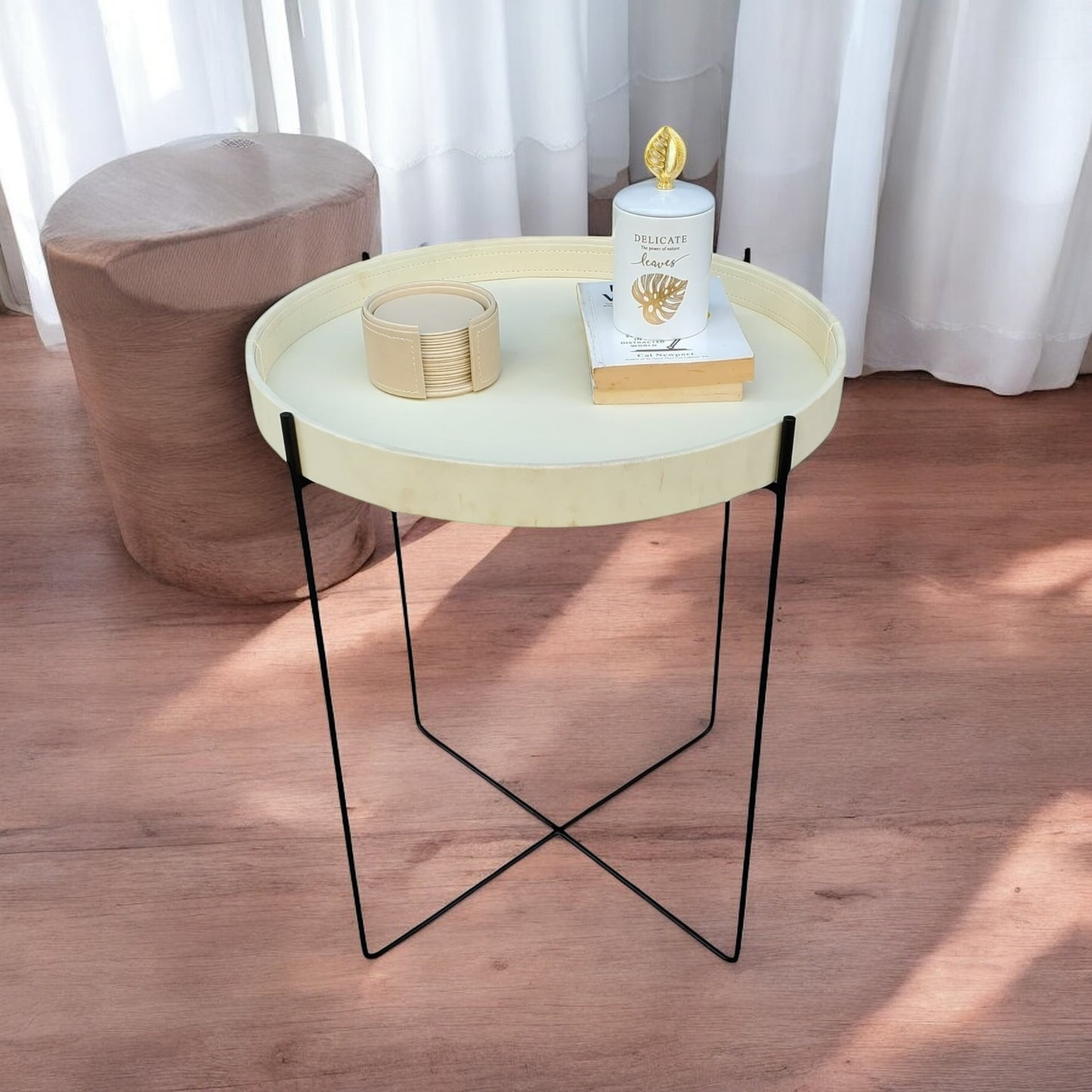 K-Berg Metal Base with Removable Tray Table (Beige)