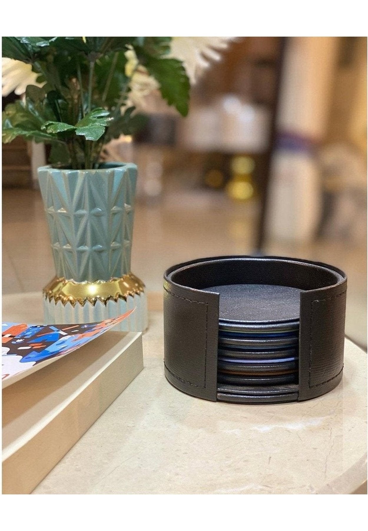 AMSAYA Multicolor Coasters set of 6 pcs The Tray Store