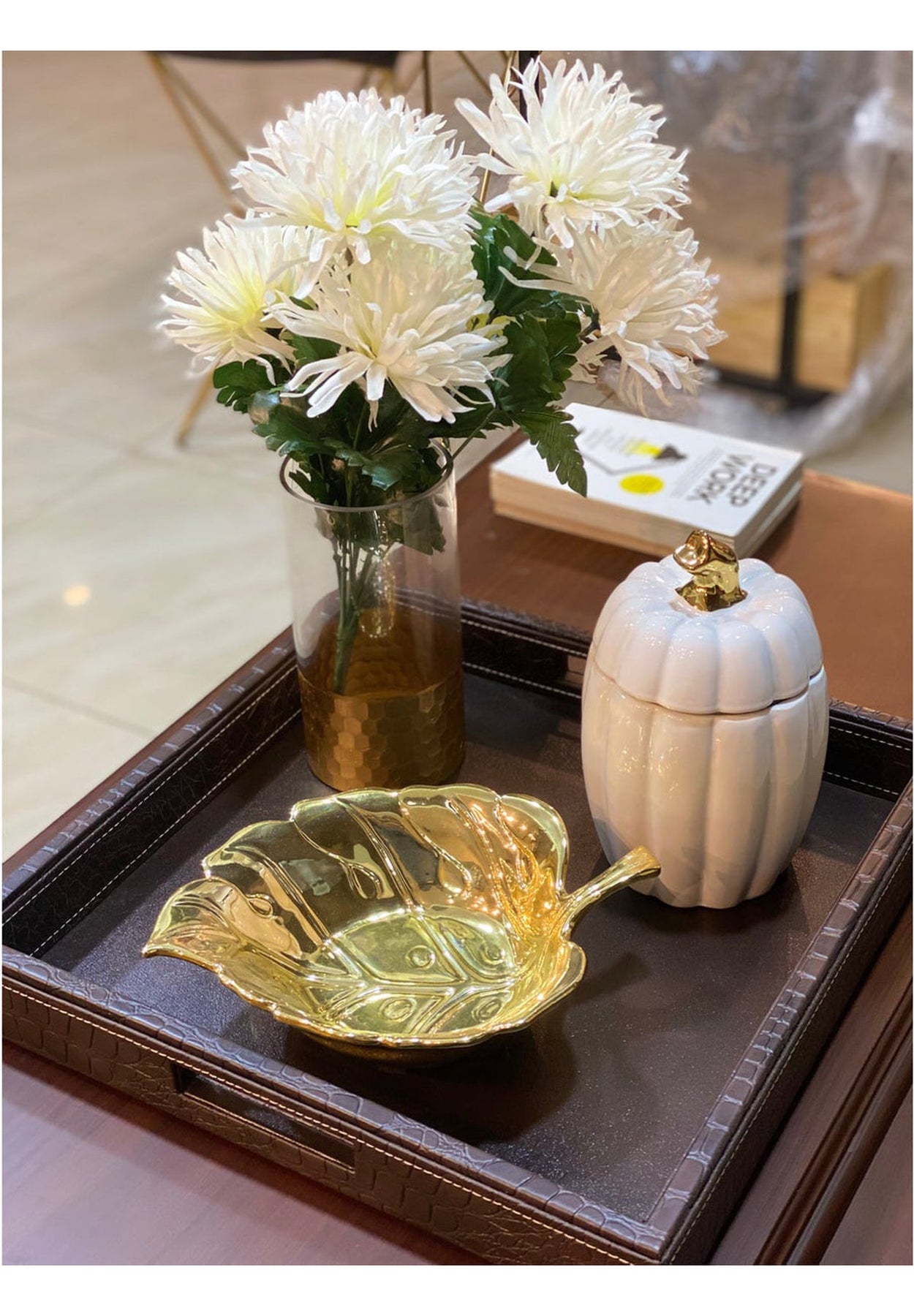 AMASYA Square Decorative Tray ( Brown)