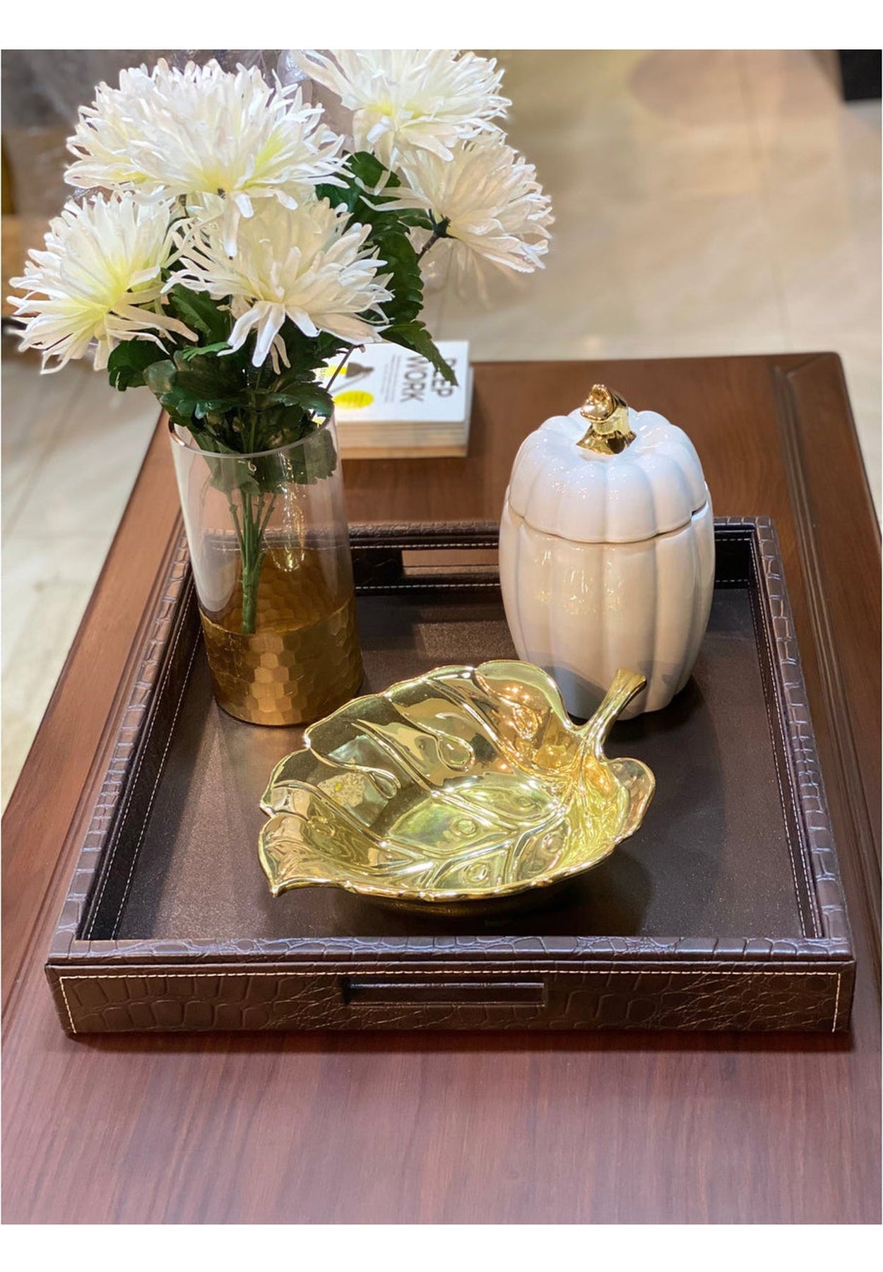 AMASYA Square Decorative Tray ( Brown)