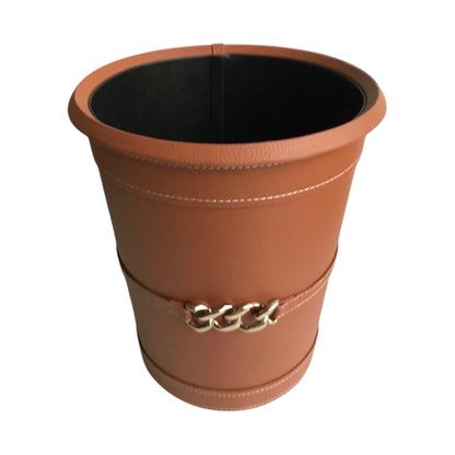 THETH Faux Leather Dustbin (Copper Brown)