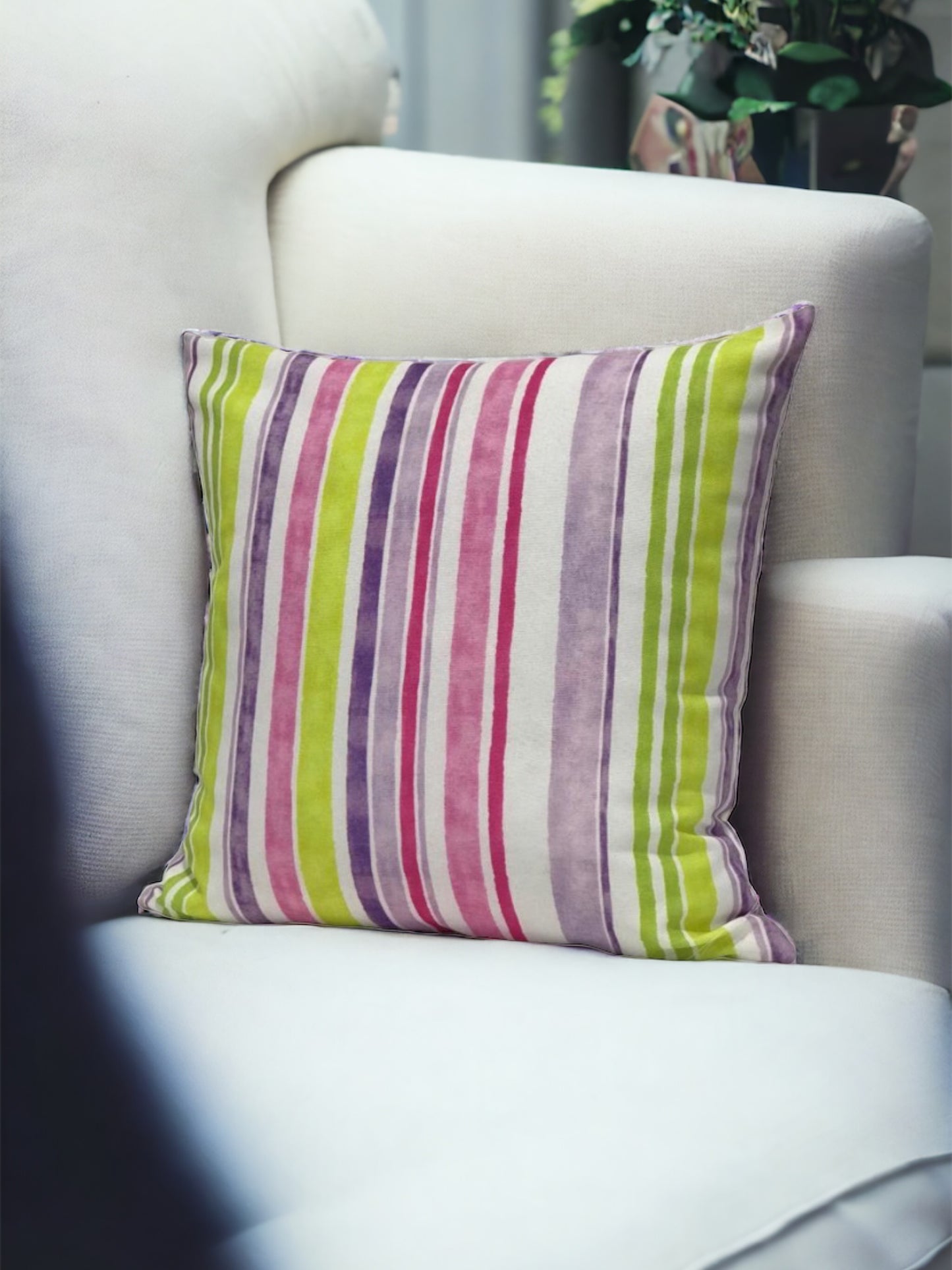 IZNIK Multicolor Stripes Cushion Cover 18"