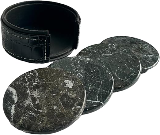 sérénité Black Marble Coasters for drinks