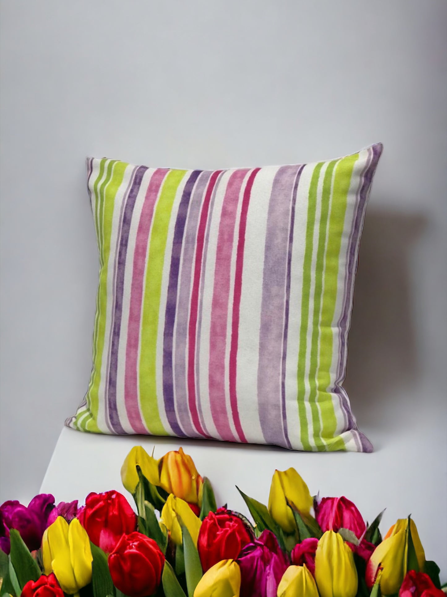 IZNIK Multicolor Stripes Cushion Cover 18"