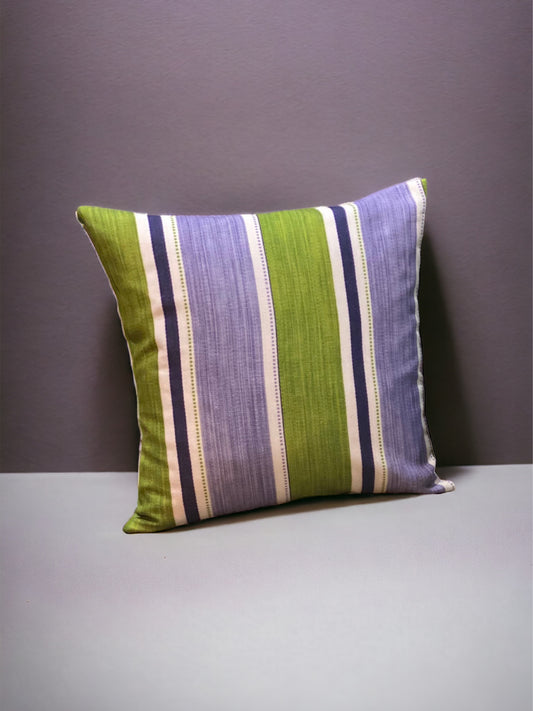 IZNIK Purple & Green Stripes Cushion Cover 18"