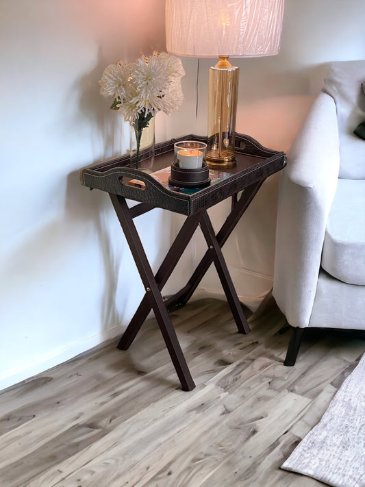 OLINDA Table with a Foldable Base (Brown)