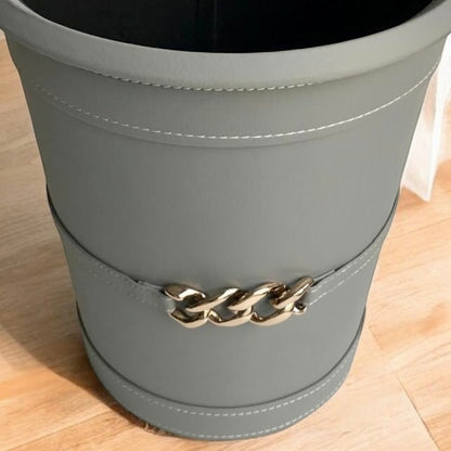 THETH Faux Leather Dustbin (Grey)