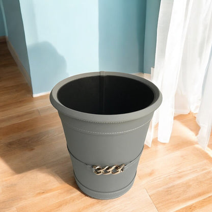 THETH Faux Leather Dustbin (Grey)