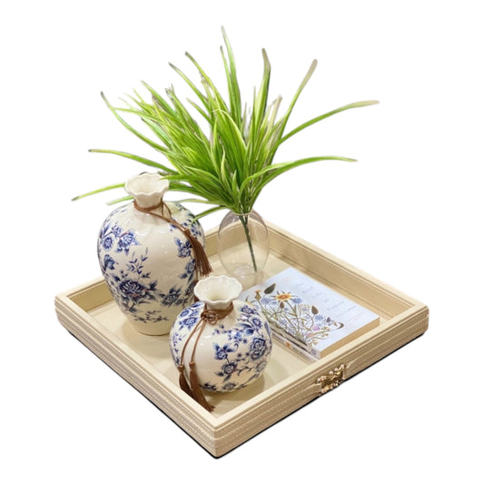 AYDER Square Decorative Tray (Beige)