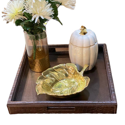 AMASYA Square  Decorative Tray ( Brown)