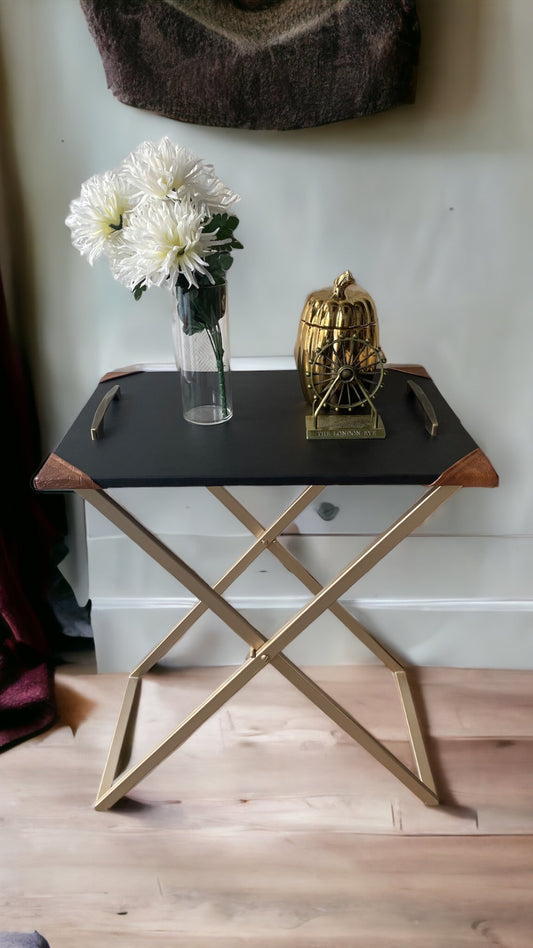 RONDA Table With a Folding Metal Base ( Black)