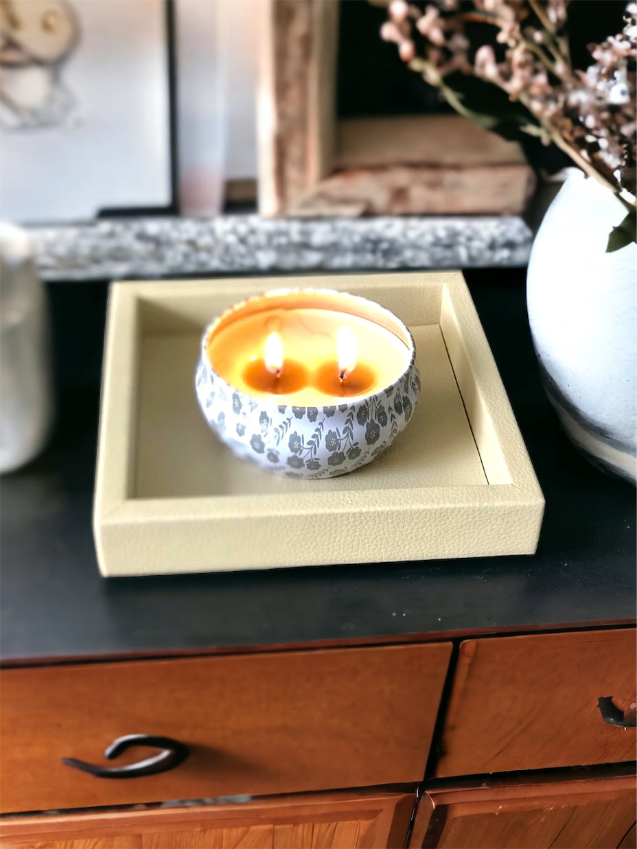 AYDER Candle / Candle Holder  Small Tray (Beige)