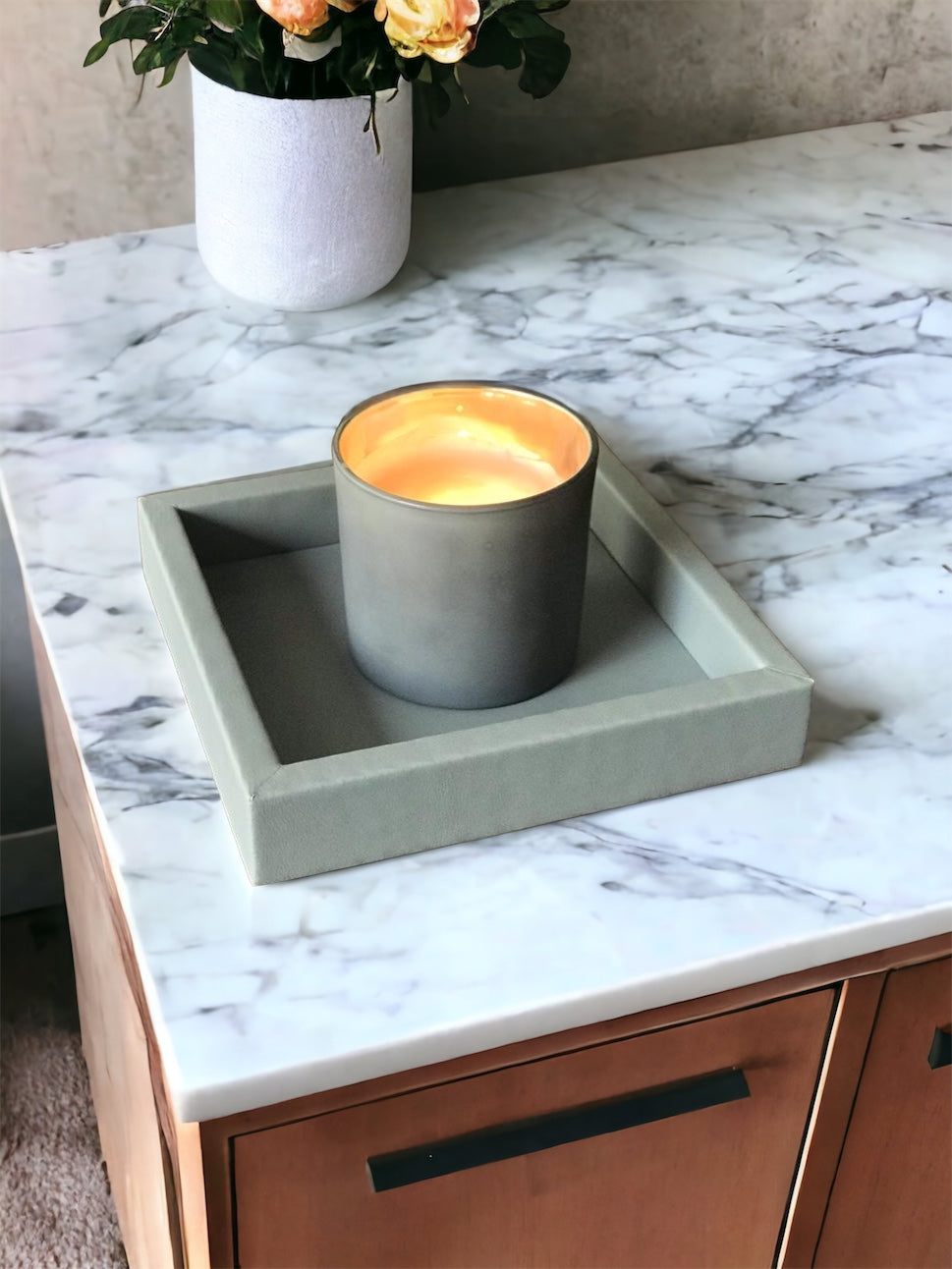 AYDER Candle / Candle Holder  Small Tray (Grey)