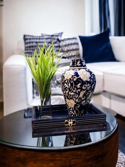 AYDER Rectangle Decorative Tray (Blue)
