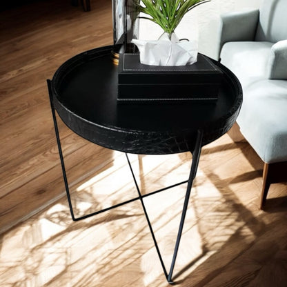 Sirince Metal Base Tray Table (Black)