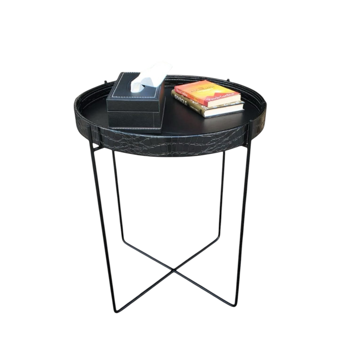 Sirince Metal Base Tray Table (Black)