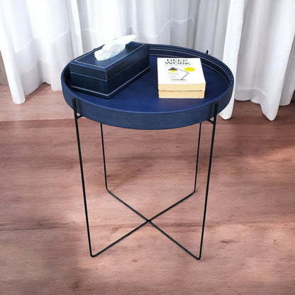 Sirince Metal Base with Removable Tray Table (Blue)