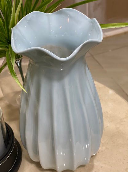 RONDA Sky Blue Modern Ceramic Vase 10"