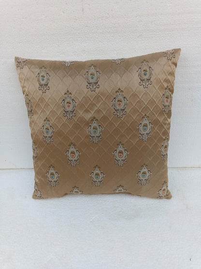 Original warm taupe embroidered filled cushion