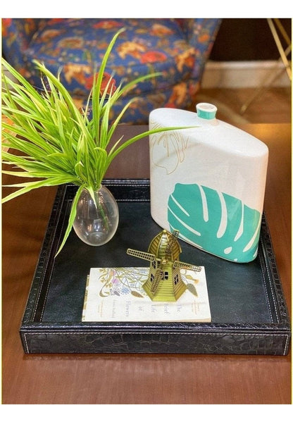 AMASYA Square Decorative Tray Black The Tray Store