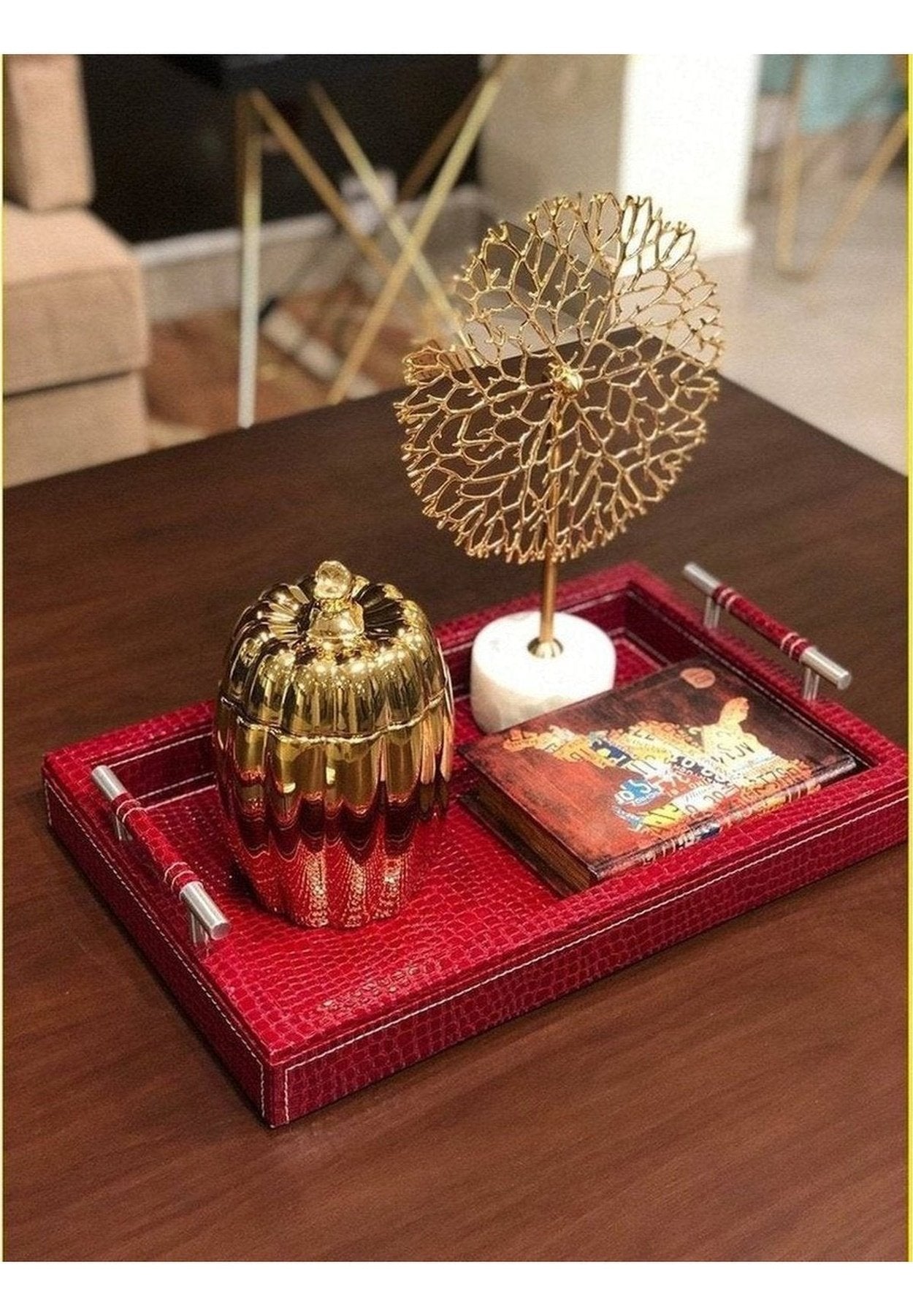 ASPEN Golden Ceramic jar The Tray Store